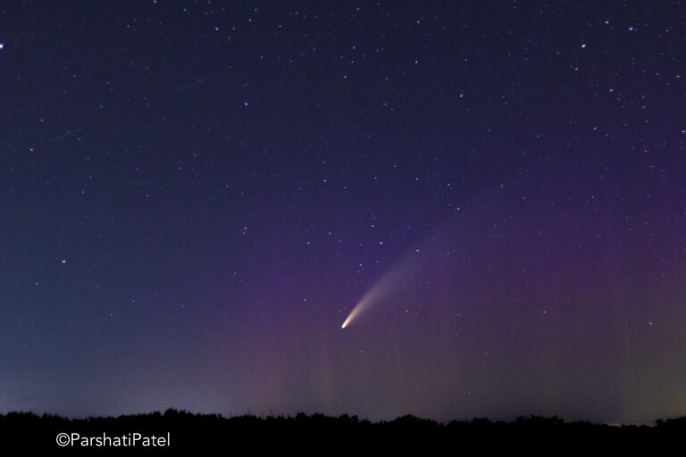 Comet in Night Sky photographed by Parshati Patel