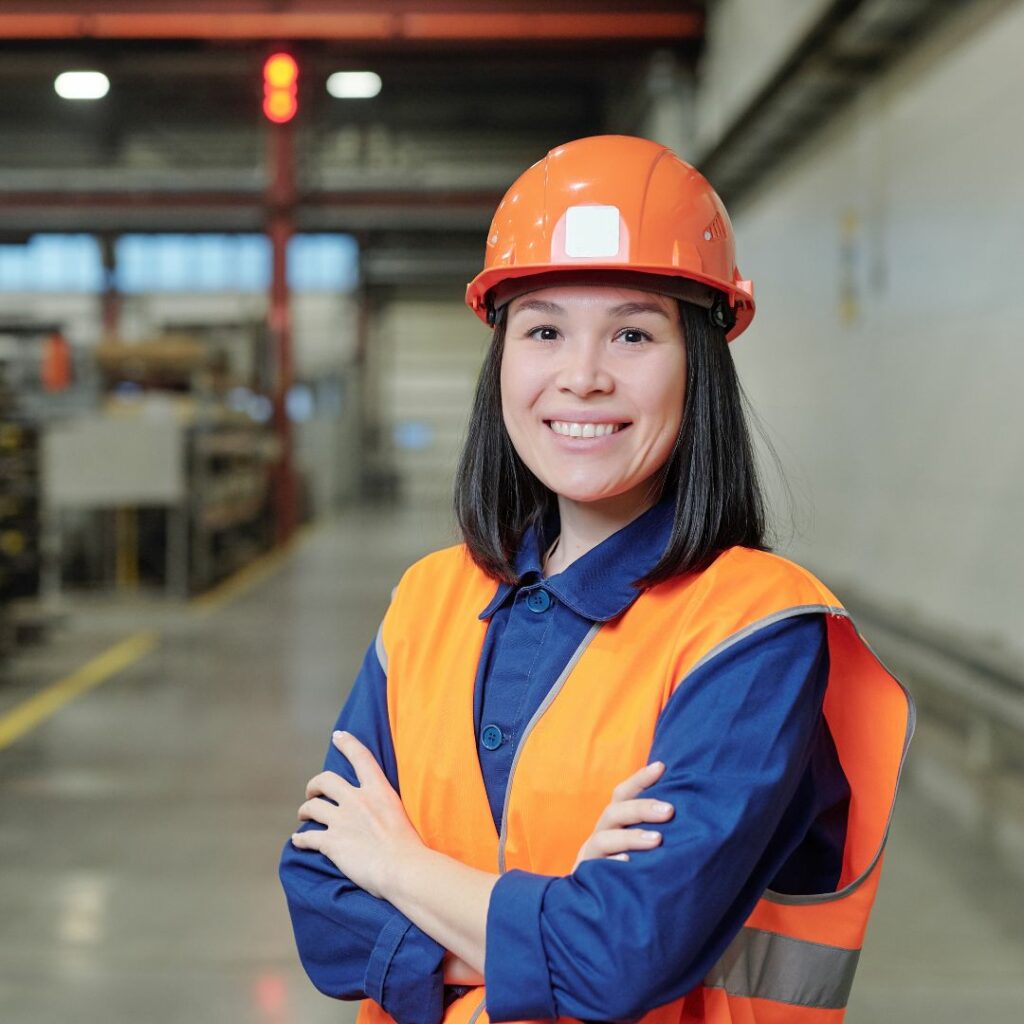 woman engineer in a hard hat
