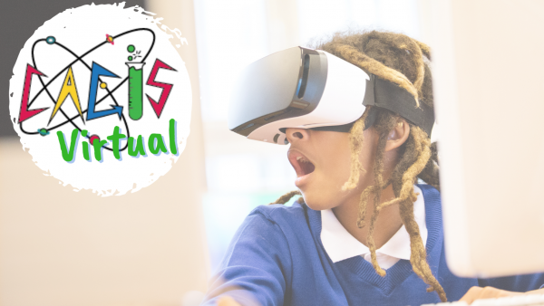 girl wearing VR device