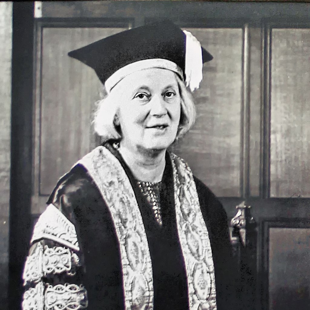 Dorothy Hodgkin in cap and gown
